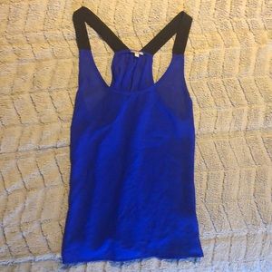 Royal blue sheer tank top